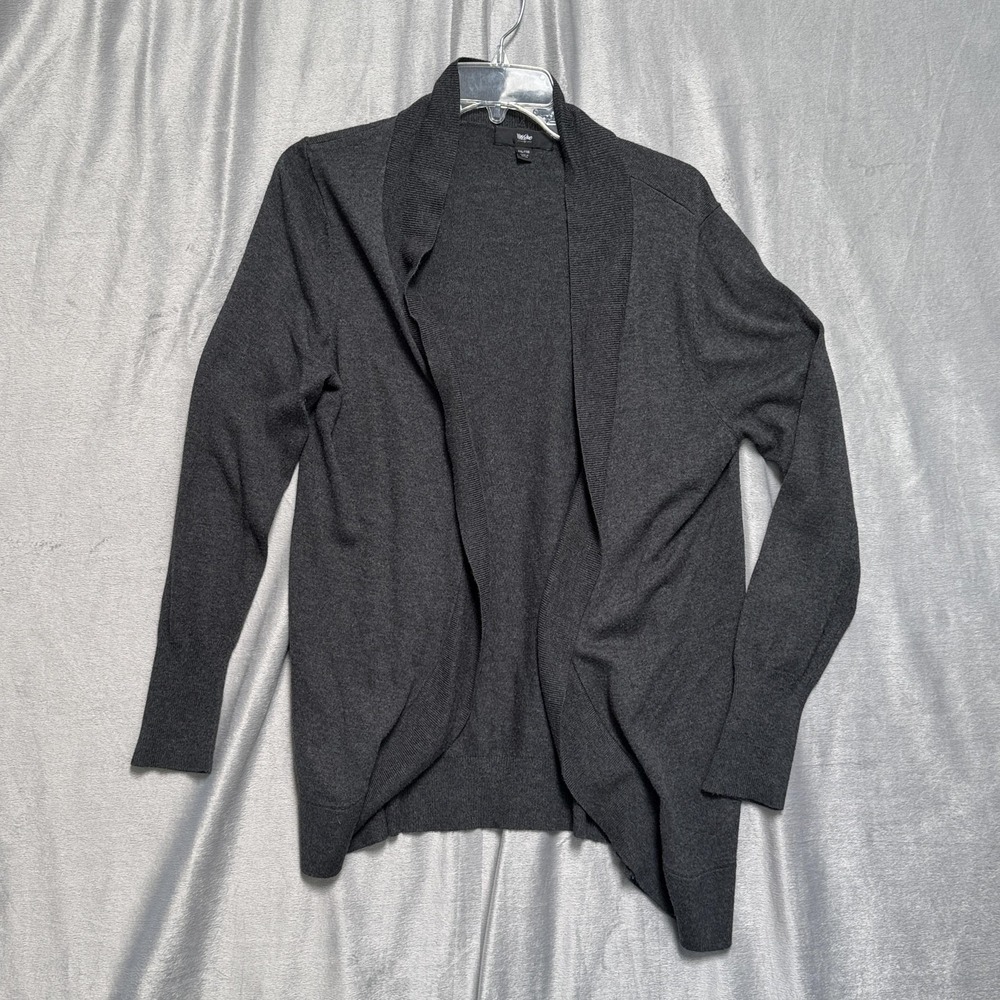 Mossimo Cardigan Sweater Womens 2XL Dark Gray Open Front Shawl Collar Knit